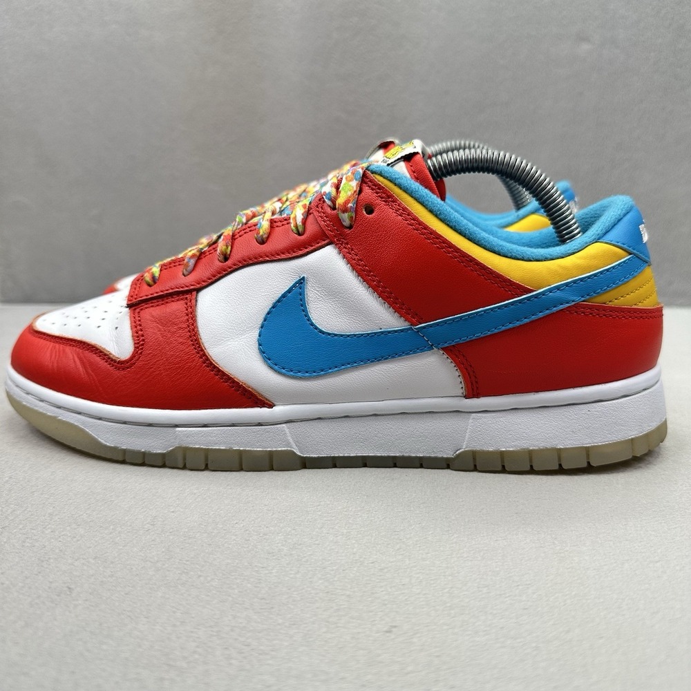 Nike Dunk Low QS Mens Size 9 Lebron James x Fruity Pebbles Shoes Red White 2022 - Picture 3 of 9